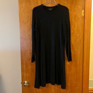 Eileen Fisher Grey Gray Tunic Shift Dress Viscose Blend Italian Yarn Medium